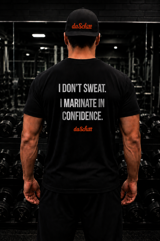 I DON'T SWEAT. I MARINATE IN CONFIDENCE.